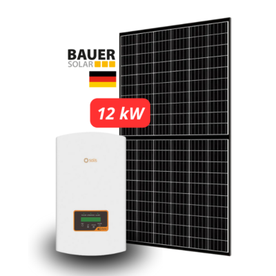 12 kW saulės elektrinės komplektas su BAUER 445W (full black) moduliais