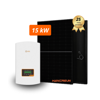 15 kW saulės elektrinės komplektas su Hanersun 440W (full black) moduliais