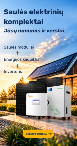 Inverteris + moduliai + kaupiklis