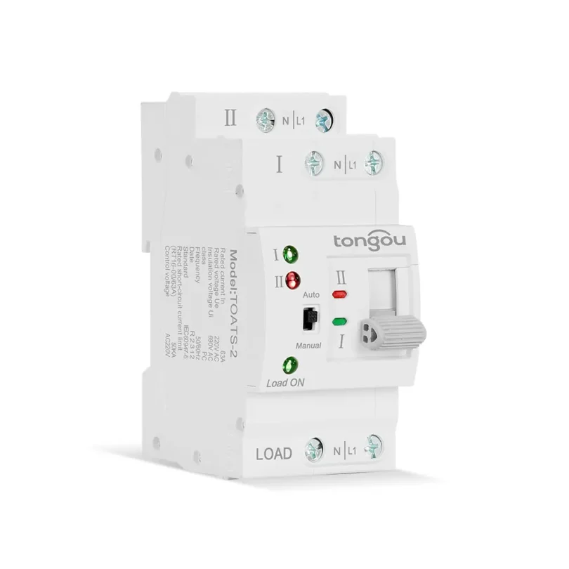 TOATS-2P DIN bėgelio ATS automatinis perjungiklis 110V 220V 63A vienfazis