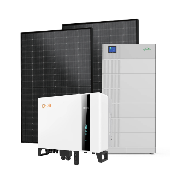 5,52 kW saulės elektrinės komplektas su 10 kW Solis inverteriu ir 12,8 kWh Enershare kaupikliu